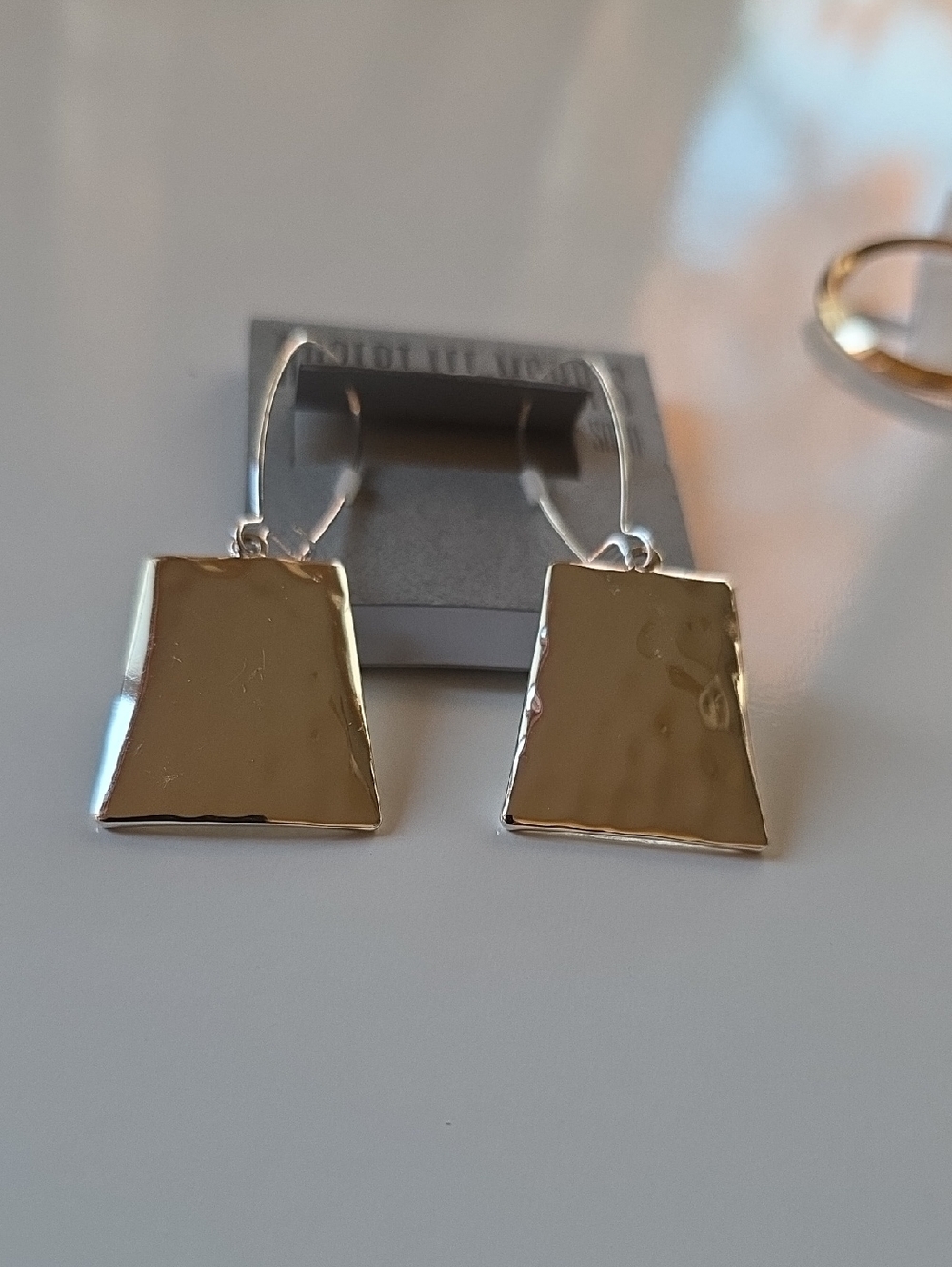 Robert Lee Morris Soho Silver-Tone Trapezoid Drop Earrings.
